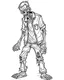 Placeholder: outline art for halloween coloring pages with zombie, white background, Sketch style, full body, only use outline, clean line art, white background, no shadows and clear and well outlined, coloring page for kids,