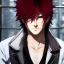 Placeholder: Detailed anime boy, crimson red hair, long classic taper hairstyle, dante dmc5 hairstyle, wolf ears protruding out, white trench coat, intricate details, full body portrait, keep head in frame, slight smile, black Japanese motif, concept art, highly detailed, digital painting, concept art, sharp focus, illustration, art by Yoji Shinkawa, WLOP and greg rutkowski and alphonse mucha and artgerm and yanjun Chen and Junji ito and Makoto Shinkai, HDR, octane render, highly detailed