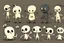 Placeholder: make a bunch of simple hand-drawn spooky and cute cartoon characters with bodies arms, and legs I could draw and make them all different