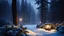 Placeholder: fir forrest scenery, heavy mist,valley,creek,forest,christmas lanterns,tree,,nature,night,snow,fir tree,high-quality photograph,photorealistic, shot on Hasselblad h6d-400c, zeiss prime lens, bokeh like f/0.8, tilt-shift lens 8k, high detail, smooth render, unreal engine 5, cinema 4d, HDR, dust effect, vivid colors,night