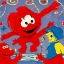 Placeholder: Elmo's World in the style of Soviet propaganda