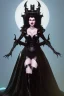 Placeholder: Geena Davis as evil queen in black leather gown, evil, busty, cleavage, curvy, angry, stern look. character design by cory loftis, fenghua zhong, ryohei hase, ismail inceoglu and ruan jia. unreal engine 5, artistic lighting, highly detailed, photorealistic, fantasy