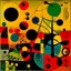 Placeholder: abstract sunset, by Joan Miro, abstract geometric painting