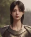 Placeholder: Anime girl cute neck head portrait, warrior costume, village, meditation, cyberpunk, 8k quality