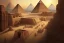 Placeholder: An ancient Egypt city in the year 1500 before Christ with 2 pyramids in the background, by Greg rutkowski, beautiful Egyptian temples, ultra realistic, no ruins, art Station, vibrant colours, concept art