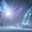 Placeholder: celestial, ice crystals, snow, icicles, reflections