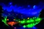 Placeholder: bioluminescent rasin village at night in starshine