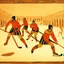 Placeholder: An ice hockey game in Ancient Egypt