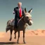 Placeholder: Donald trump riding a donkey