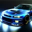 Placeholder: hyperrealism Drawing of 'Dark Blue Nissan Skyline GTR r34' three quarter frontal aerial view, by gaston bussiere, greg rutkowski, yoji shinkawa, yoshitaka amano, tsutomu nihei, donato giancola, tim hildebrandt,oil on canvas, cinematic composition,Sharp detail,extreme detail,fit full head inside picture,16k