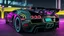 Placeholder: Bugatti Veyron Mansory Cyberpunk 2077 neon Style, Super Detailed, desktop wallpaper, 4K rear view, center