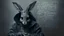 Placeholder: portrait of a gothic rabbit hacker humanoid