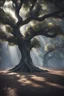 Placeholder: oaks made of silver. fantasy art, Cinematic lighting, Volumetric lighting, Epic composition,