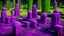 Placeholder: A dark purple facility plant zone with toxic sludge designed in Moai statues painted by Paul Klee