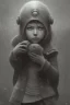 Placeholder: cute girl and litlle monster,Style John Kenn Mortensen,