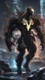 Placeholder: Venom with no eyes mix with machine in solo leveling shadow artstyle, cyberpunk them, intricate details, highly detailed, high details, detailed portrait, masterpiece,ultra detailed,best quality