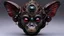 Placeholder: a beautiful menacing brown and black and deep crimson (iridescent:1.5) (monkey:1.5) holding a (raven:1.5) with perfect gorgeous black alien eyes and adorned with (unique bone carvings:1.5) with futuristic jewelry and pearlescent butterflies filigree, H.R. Giger style, Japanese and alien background, perfect features, sharp focus, whimsical, fantasycore, aliencore, gothcore, lillies and tropical flora, aliens,