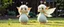 Placeholder: two totally symmetric fluffy angel gremlin slug nice cheerleader in garden doing her thing full body portrait T-pose