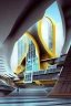 Placeholder: modern futuristic architectural structures of metro station in 2100
