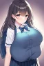 Placeholder: cute big girl wearing school uniform