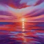 Placeholder: A vivid oil painting capturing a breathtaking sunset over a tranquil ocean, showcasing a rich palette of fiery orange, soft pink, and deep purple hues mirroring on the still water. The details of the brushstrokes and color blending evoke a sense of peace and serenity, inviting the viewer to immerse themselves in the beauty of the scene.