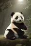 Placeholder:  panda, dramatic lighting, hyper-realistic, full body, Delorean