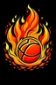 Placeholder: a flaming basketball cartoon