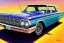 Placeholder: a true-to-life 1963 ford galaxie 500, two-tone paintwork, classic hotrod wheels, pen and color marker, centered, intricate, extreme detailed, photorealism, center view, 1960s suburb background, pivot on ford, painting by cheryl kelley