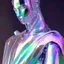 Placeholder: a male robot wearing a iridescent cloth