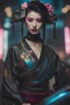 Placeholder: Ultra realistic photo beautiful cyberpunk geisha woman , futuristic style, HOF, captured with professional DSLR camera, 64k, ultra detailed,