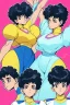 Placeholder: Relaxed and Stylish Anime 90s , short black hair , two personalities