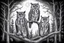 Placeholder: Above, high in the trees, the moonlight reveals a silent flight of owls. These mysterious creatures are the rulers of the night.- Pencil drawing, realistic, graphite