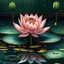 Placeholder: Lotus réaliste sur l'eau japonais avec de la déco en fond qui fait pansé a des katana