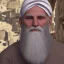 Placeholder: An old man with a long beard old Arabic and white Turkish turban feature ray tracing 4k realistic