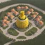 Placeholder: A tourist resort in the shape of a pineapple