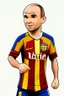 Placeholder: Andres Iniesta football player ,cartoon 2d