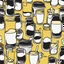 Placeholder: Illustration of Choccy Milk, white background, main colors are black and yellow, single developer, cartoon, minimalistic