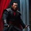Placeholder: Donnie Yen as an Hafla Vampire Waiting to Strike with his fangs behind a transparent bloody curtain