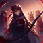 Placeholder: long hair, blood, Doll, scythe,
