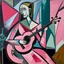 Placeholder: picasso Neoclassicism pink woman and guitar