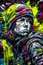 Placeholder: The Infamous Rogue,graffiti art, splash art, street art, spray paint, oil gouache melting, acrylic, high contrast, colourful, ultra-detailed, ultra quality,