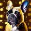 Placeholder: French bulldog is goldene Adele. painting style of Klimt