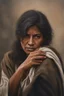 Placeholder: A close-up image of a woman wiping away a tear with a determined expression, realistic, photorealistic, hyperrealism, full-body