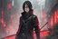 Placeholder: Itachi Uchiha in 8k nier automata artstyle, 2D anime them, Uchiha Custom, neon effect, close picture, rain, fantasy world, intricate details, highly detailed, high details, detailed portrait, masterpiece,ultra detailed, ultra quality