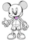 Placeholder: outline art for Mickey Mouse coloring page, Japanese manga style, cartoon style, cute face, white background sketch style, full body is a must, only use outline, clean line art, no shadow, bold outline