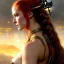 Placeholder: portrait 'beautiful Sexy busty Redhead Sif',long hair, Braids,horned helmet, celtic tattoed,painting by gaston bussiere, greg rutkowski, yoji shinkawa, yoshitaka amano, tsutomu nihei, donato giancola, tim hildebrandt, oil on canvas, cinematic composition, extreme detail,fit full head inside picture,32k