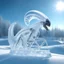 Placeholder: ICE sculpture representing a finely chiseled alien xenomorph in winter landscape, hyperdetailed dynamic lighting intricately detailed morning sunlight shiny bright sparkling sparkling beautiful winter landscape background, ice sculpture, expansive, grand, impossible magnificence, 3d octane render, opulent detail, rule of thirds