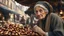 Placeholder: elderly Victorian female market trader selling roasted chestnuts, showing his head and upper body, perfect eyes, perfect anatomy, exquisite composition, beautiful detailed intricate detailed octane render, 8k artistic photography, photorealistic, soft natural volumetric cinematic perfect light, chiaroscuro, award-winning photograph, masterpiece, raphael, caravaggio, bouguereau