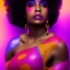 Placeholder: full body shot, masterpiece, best quality, family of three, dark skinned, sparkling eyes, fluorescent skin, colorful makeup, afro, highly detailed body, afrofuturism, scifi, sun light, 4K, RAW, depth of field, high contrast, realistic details, 24mm