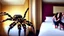 Placeholder: 2 girls running in hotel room because of escaped tarantula